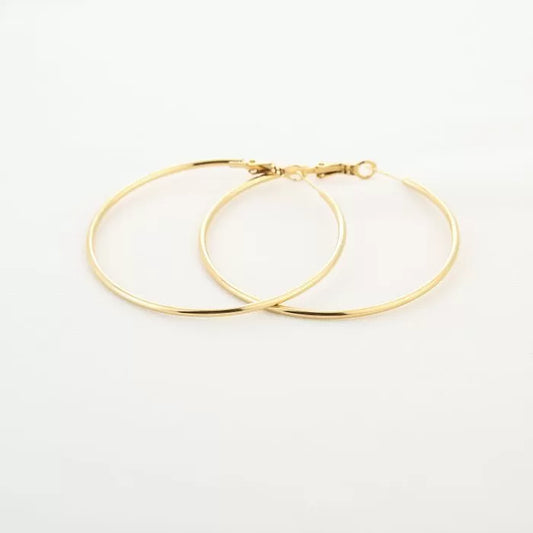 Gouden grote ring oorbellen - goud