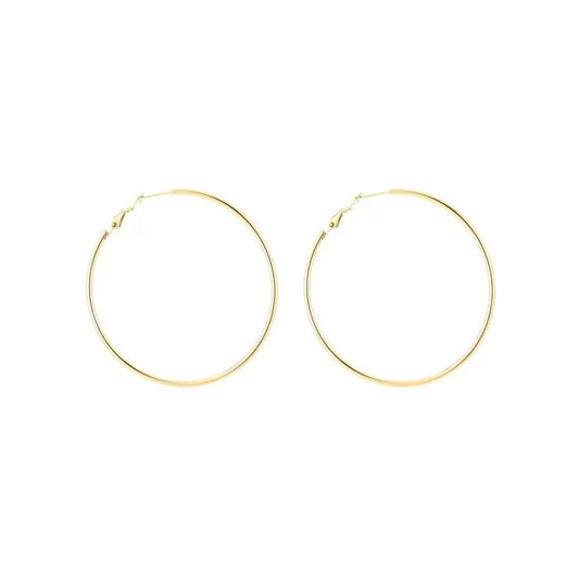 Gouden grote ring oorbellen - goud